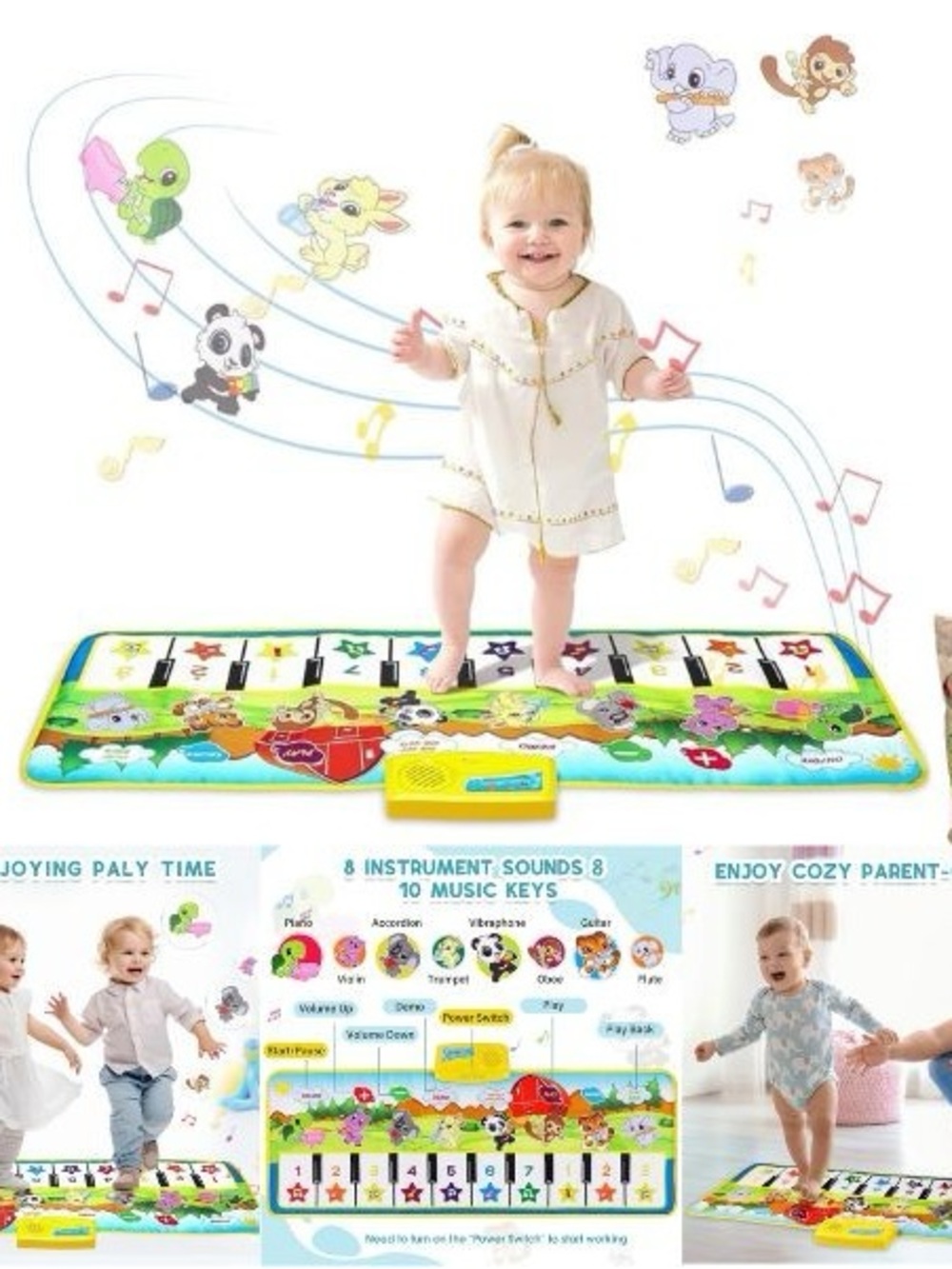 Musical Play Piano Mat for Kids - Green